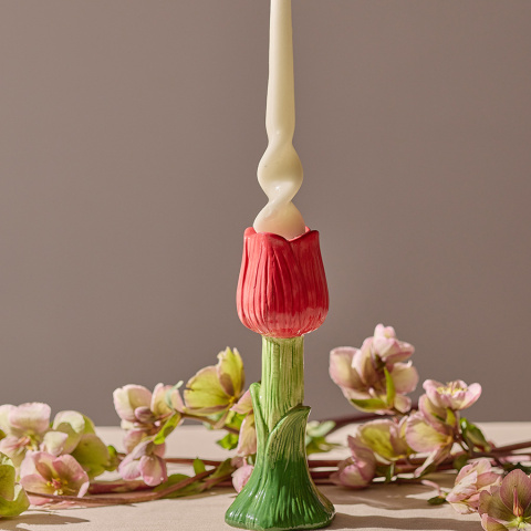 Подсвечник floret красного цвета из коллекции blossom, 18 см